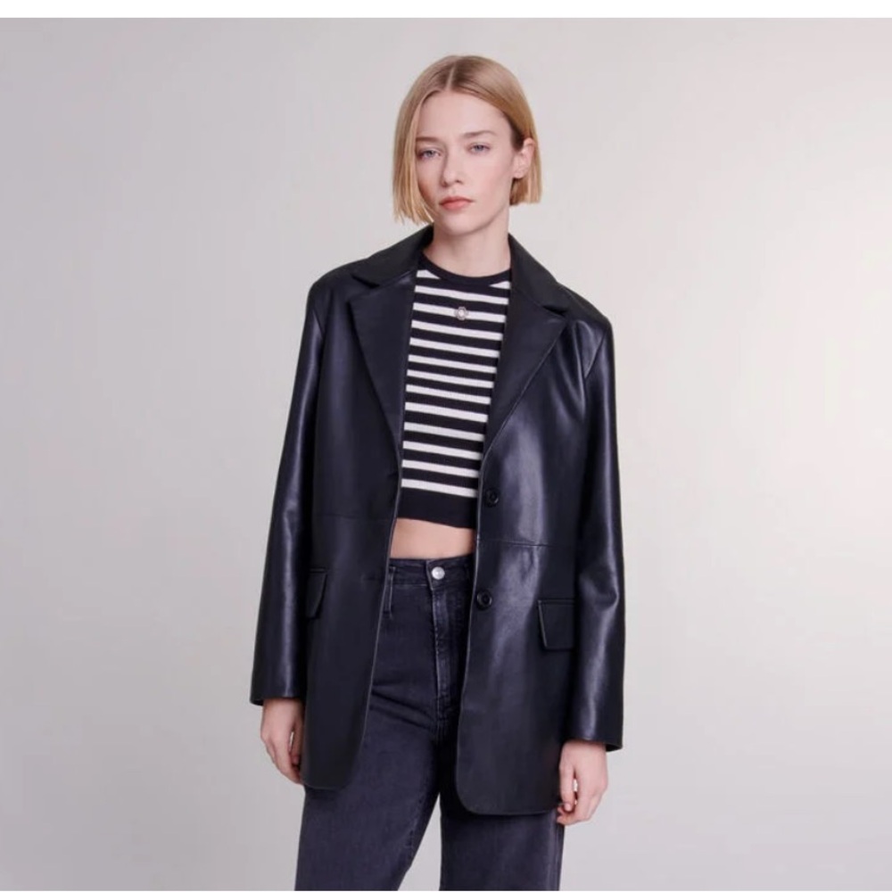 MAJE Leather Blazer